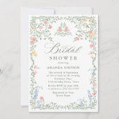 Invitation Meadow Pastel Français Rose Fête des mariées Flora (Devant)