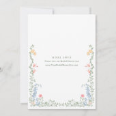 Invitation Meadow Pastel Français Rose Fête des mariées Flora (Dos)