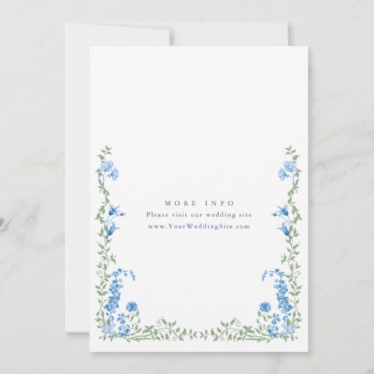 Invitation Meadow Pastel Français Rose Floral Mariage (Dos)