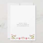 Invitation Meadow Pastel Français Rose Floral Mariage (Dos)