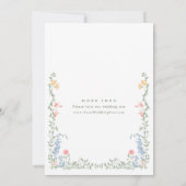 Invitation Meadow Pastel Français Rose Floral Mariage (Dos)