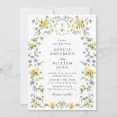 Invitation Meadow Pastel Français Rose Floral Mariage (Devant)