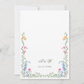 Invitation Meadow Pastel Français Rose Floral Mariage (Dos)