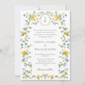 Invitation Meadow Pastel Français Rose Floral Mariage (Devant)