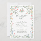 Invitation Meadow Pastel Rose Floral ENGAGEMENT PARTI (Devant)