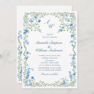 Invitation Meadow Pastel Rose Floral Mariage code QR