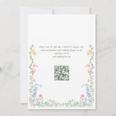 Invitation Meadow Pastel Rose Floral Mariage code QR (Dos)