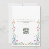 Invitation Meadow Pastel Rose Floral Mariage code QR (Dos)