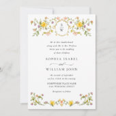 Invitation Meadow Pastel Rose Floral Mariage code QR (Devant)