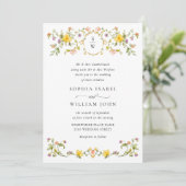 Invitation Meadow Pastel Rose Floral Mariage code QR (Debout devant)