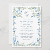 Invitation Meadow Pastel Rose Floral Mariage code QR (Devant)