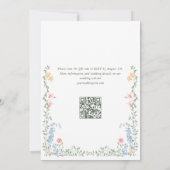 Invitation Meadow Pastel Rose Floral Mariage code QR (Dos)