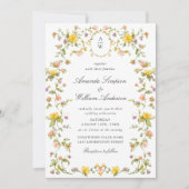Invitation Meadow Pastel Roses Floral Mariage Code QR Photo (Devant)