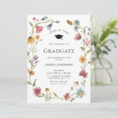 Invitation Meadow Wildflower Boho 4 Photo Graduation Party (Debout devant)