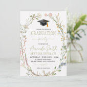Invitation Meadow Wildflower Graduation Party Invite (Debout devant)