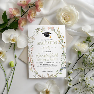 Invitation Meadow Wildflower Graduation Party Invite