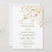 Invitation Meadow Wildflowers Boho Budget QR Code Wedding (Devant)