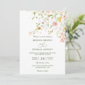 Invitation Meadow Wildflowers Boho Budget QR Code Wedding (Debout devant)