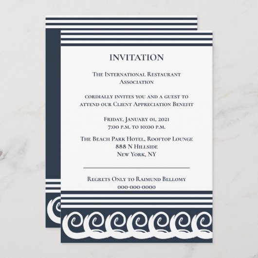 Invitation Méandre Moderne (Devant / Derrière)