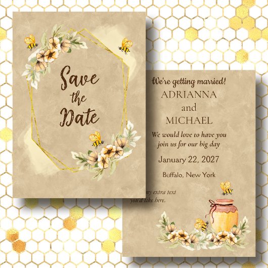 Invitation Meant to Bee Cute Abordable Mariage Enregistrer la