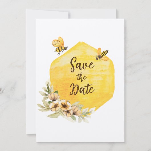 Invitation Meant to Bee Cute Abordable Mariage Enregistrer la (Devant)