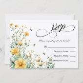 Invitation Meant to Bee Rustique Jaune Mariage RSVP (Devant)