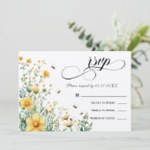Invitation Meant to Bee Rustique Jaune Mariage RSVP (Debout devant)