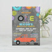 Invitation Mécanicien de voiture Outils tableau de bord Anniv (Debout devant)