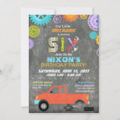 Invitation Mécanicien de voiture Outils tableau de bord Anniv (Devant)