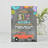 Invitation Mécanicien de voiture Outils tableau de bord Anniv (Debout devant)