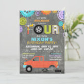 Invitation Mécanicien de voiture Outils tableau de bord Anniv (Debout devant)