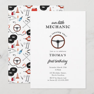 Invitation Mécanique automobile Outils Anniversaire de enfant