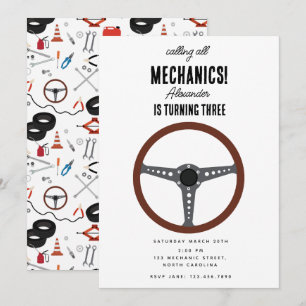 Invitation Mécanique automobile Outils de l'automobile Garçon