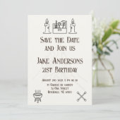 Invitation mécanique noire et blanche (Debout devant)