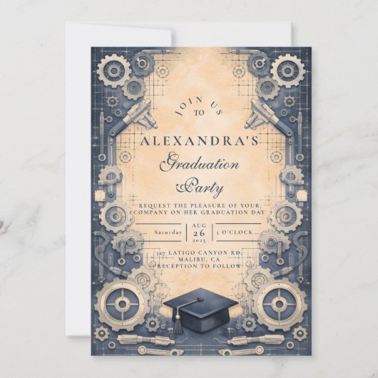 Invitation Mechanical Engineer Graduation (Devant)