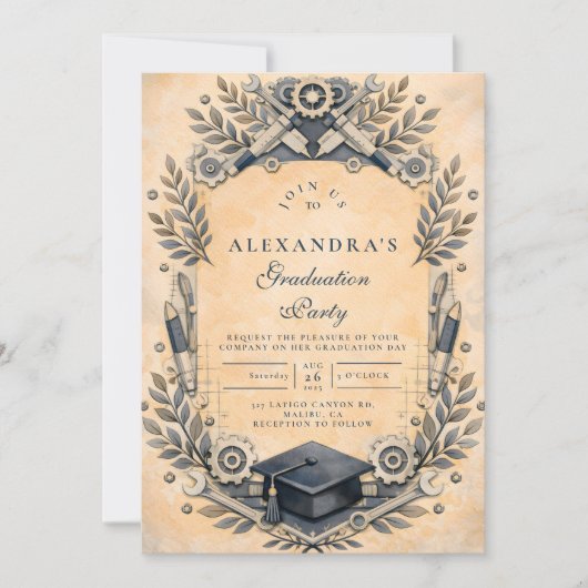 Invitation Mechanical Engineering Degree Graduation (Devant)
