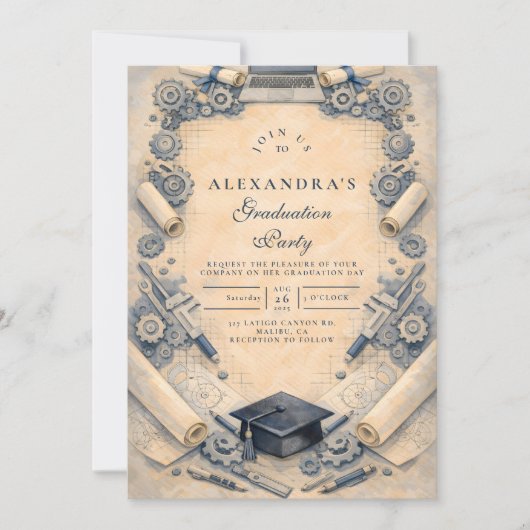 Invitation Mechanical Engineering Graduation Party (Devant)