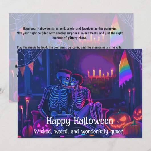 Invitation 🌈🎃Méchante, étrange et merveilleusement queer c (Devant / Derrière)