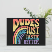 Invitation Mecs Ont Juste Meilleur Goût Arc-en-ciel Fierté Ga (Debout devant)