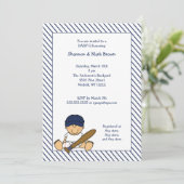 Invitation Med d'invitation de baby shower de base-ball de (Debout devant)