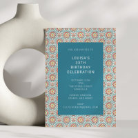 Médaillon bleu turquoise Frontière Folle Motif Ann