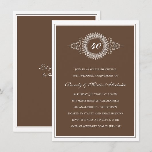 Invitation Médaillon d'Anniversaire (Devant / Derrière)
