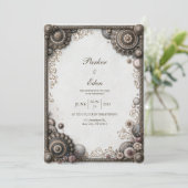 Invitation Médaillon de mariage en bronze antique (Debout devant)