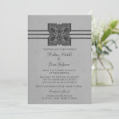Invitation Médaillon gris - Mariage frontalier Inviter (Debout devant)