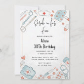 Invitation Médecin Coeur Infirmière inscrite Rn 30e anniversa (Devant)