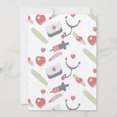 Invitation Médecin Infirmière fête d'anniversaire Motif Médic (Dos)