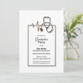 Invitation Médecin-infirmière Médicale Stethoscope Graduation (Debout devant)