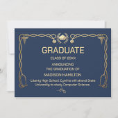 Invitation Médecine de Luxe Navy & Or (Devant)