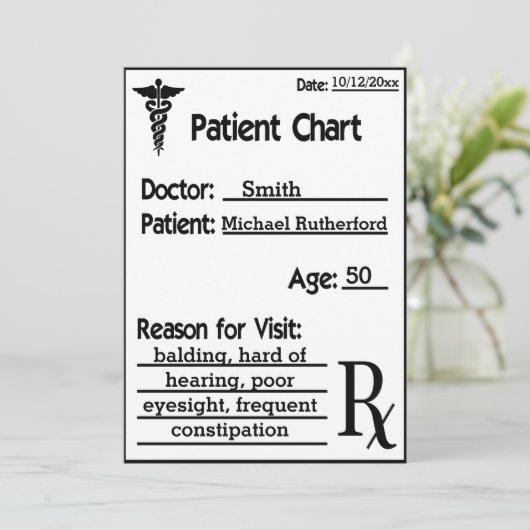 Invitation Médecins Chart For Patient Funny (Debout devant)