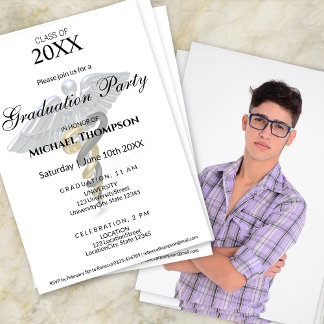 Invitation Medical Caduceus Graduation Party | Photo